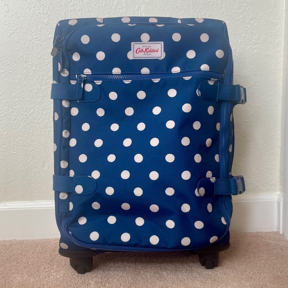 Cath Kidston Polka Dot Print 4-Wheel Cabin Spinner Carry-On Suitcase - Picture 3 of 3